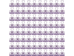 80 Clips de Papel Metálicos Roxos com Mola para Organização de Documentos em Casa e na Mesa, Pacote com 80 unidades