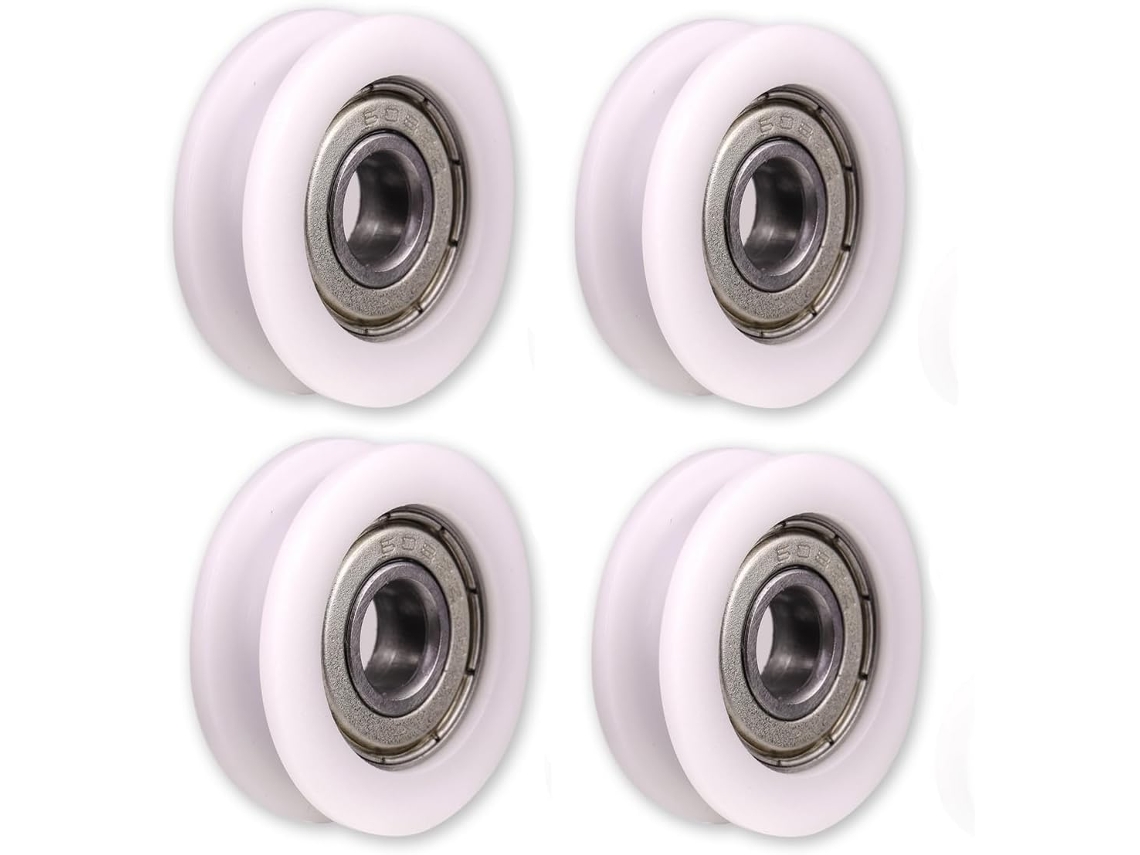 4 Roldanas De Nylon Com Ranhuras - Para Portões De Correr, Barras De Canto, Gavetas - 5x24x7 Mm