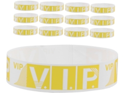 Tofficu 100-pulseiras Vip De Papel Sintético Amarelo Para Eventos E Festivais, Duráveis E Seguras Para Shows Festas