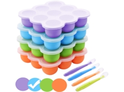 KOFIHETY Baby Food Storage Genius, Bandeja Flexível Antiaderente Para Freezer, Silicone De Grau Alimentício, Fácil Preparação De Refeições Para Alimentação Ráp