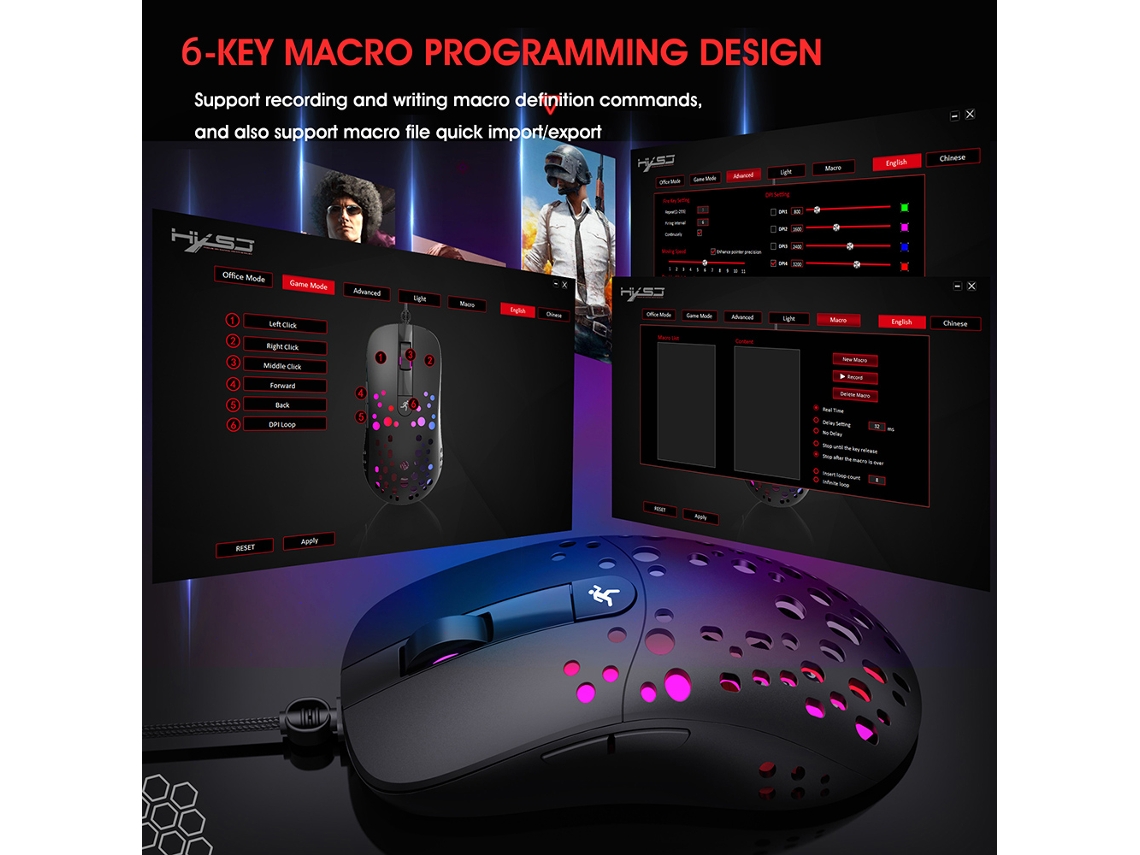 Hxsj V400 Teclado Gamer De Uma Mão Com 35 Teclas E Mouse Rgb A904 - Combo