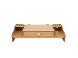 Suporte De Monitor Em Madeira (armazenamento Para Mesa De Escritório Com Gaveta Grande)