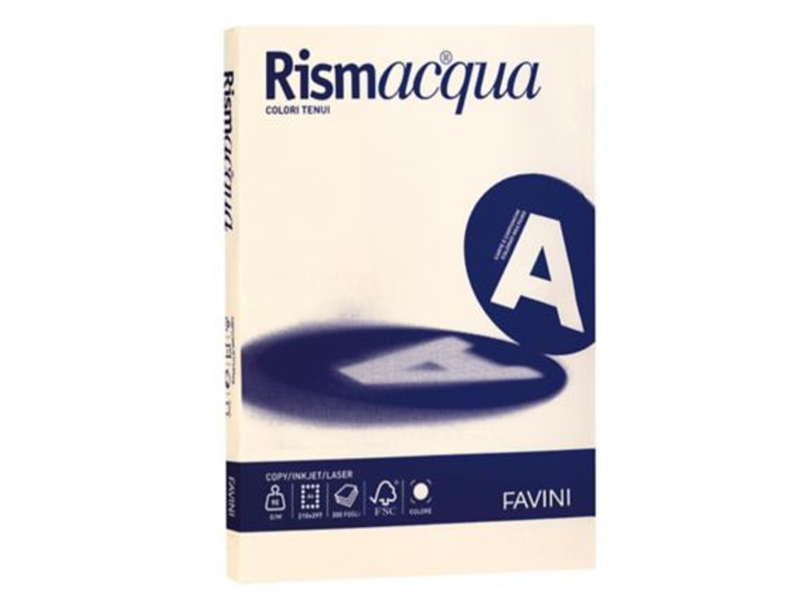 Papel FAVINI Rismacqua para impressora jato de tinta A4 210X297 mm 100 folhas marfim