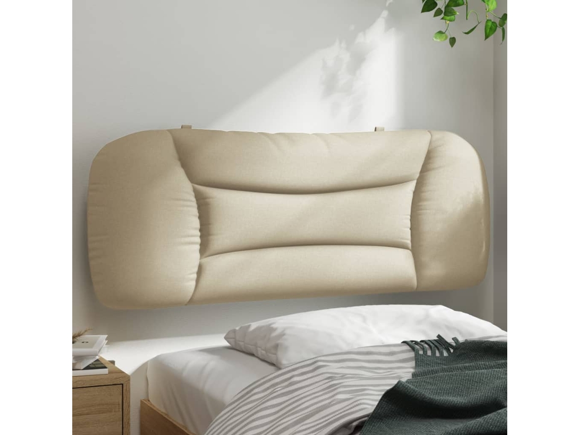 Vidaxl Almofadão De Cabeceira Hvar 100 Cm Tecido Creme