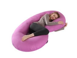 Almofada para Grávidas, Travesseiro para Gestantes em Formato de C, Alivia Dores nas Costas e Pescoço Gravidez SPQMENT (140x70cm roxa)