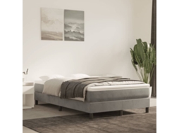 Vidaxl Estrutura De Cama Com Molas 120x200 Cm Veludo Cinzento-claro