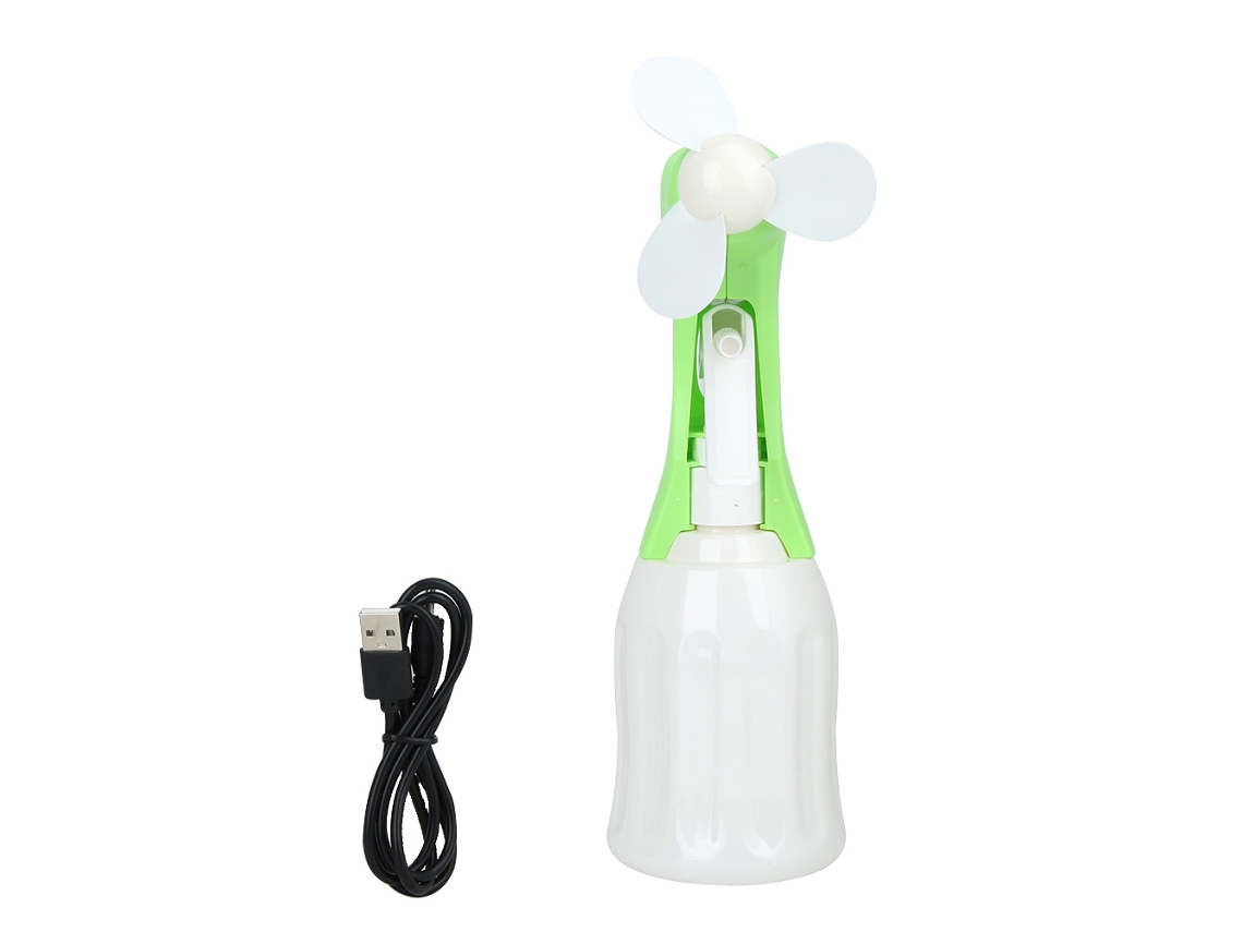 Ventilador Portátil Usb com Névoa e Umidificação Verde