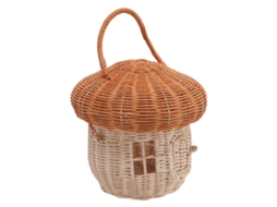 Cesto de Vime LAXISCREED Forma de Cogumelo Decorativo