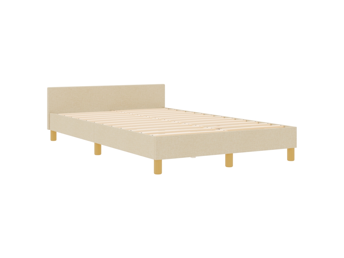 Conjunto 1 Estrado De Cama Plataforma Vidaxl Creme Tecido (120 X 200 Cm)