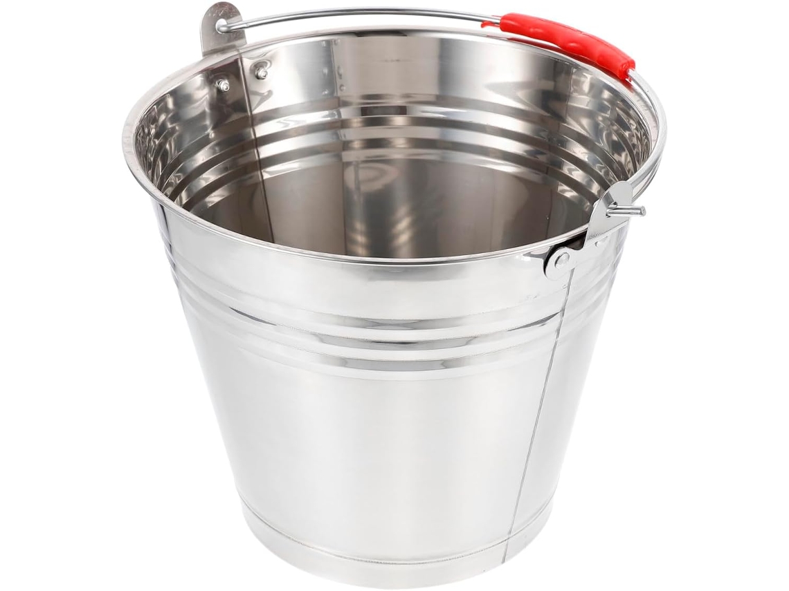 Balde De Água De Aço Inoxidável De 6 Litros Com Alça Anti-queda, Multifuncional E Resistente.