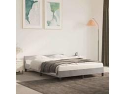 Vidaxl Estrutura De Cama Sem Colchão 140x200 Cm Veludo Cinzento-claro