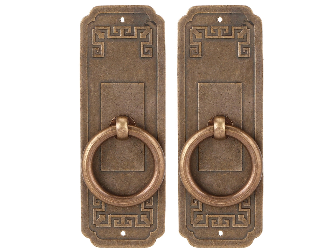 2 Conjuntos Manípulo de Porta Estilo Chinês Buraco Único para Armário de Cozinha Hardware de Móveis 10cm