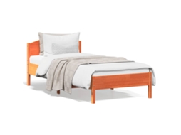 Cama Sem Colchão 90x200 Cm Pinho Maciço Castanho-mel