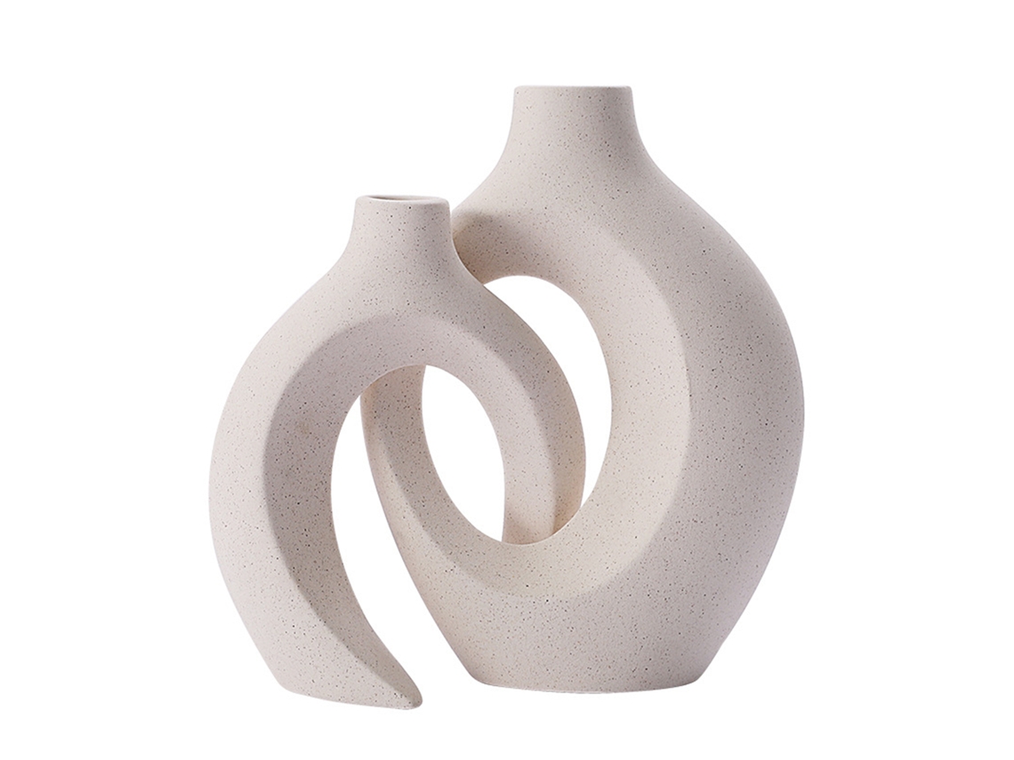 Conjunto de vases de cerâmica com estilo europeu para decoração criativa em branco LAXISCREED