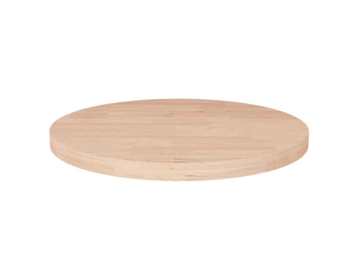 Vidaxl Tampo De Mesa Redondo Ø50x2,5 Cm Carvalho Maciço Não Tratado