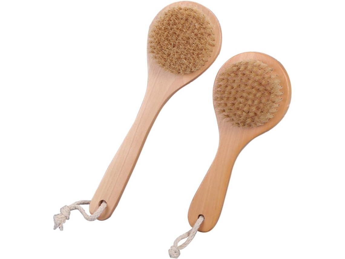 Conjunto De 2 Escovas Esfoliantes Para Banho, Escova De Massagem Para As Costas Adultos