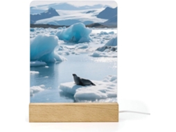 Luminária Noturna Led Glacier Lake Iceberg, Luminária Acrílica Moderna Com Base Banheiro, Corredor, Quarto E Sala