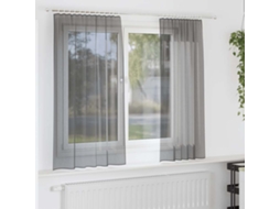 Vidaxl Cortinas De Voile Com Bolsos Para Varão 2 Pcs Cinzento-escuro