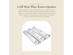 Placa De Churrasco Aço Inoxidável 37cm - Peças De Reposição - Apropriado Para Nexgrill/kenmore - Tábua De Aquecimento - Grillmaster - Rebarba Flavouri