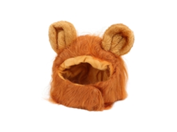 Adorno Cabeça Leão Pet Cute Marrom Claro