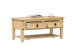 Vidaxl Mesa De Centro Com Gavetas Corona 100x48x45 Cm Pinho Maciço
