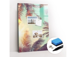 Quadro Magnético Colorido Palmeira Tropical Para O Escritório Espelharte (40x60 Cm)