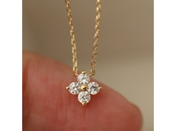 Colar em Prata de Lei 925 com Pingente de Trevo de Quatro Folhas, um Design Leve, Luxuoso e Sofisticado. MDUG