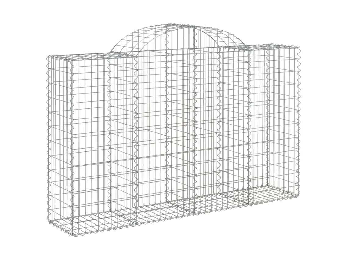 Gabion Basket, Gabion Baskets Vidaxl Prateado Ferro (200 X 50 X 120/140 Cm)