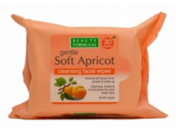 BELEZA fórmulas suave damasco faciais Wipes limpeza limpeza toalhetes 30pcs damasco.