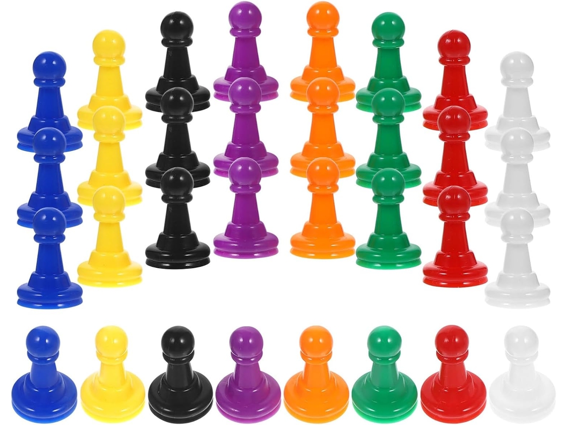 Peças De Xadrez Em Miniatura De Plástico Multicoloridas Para Jogos De Xadrez.