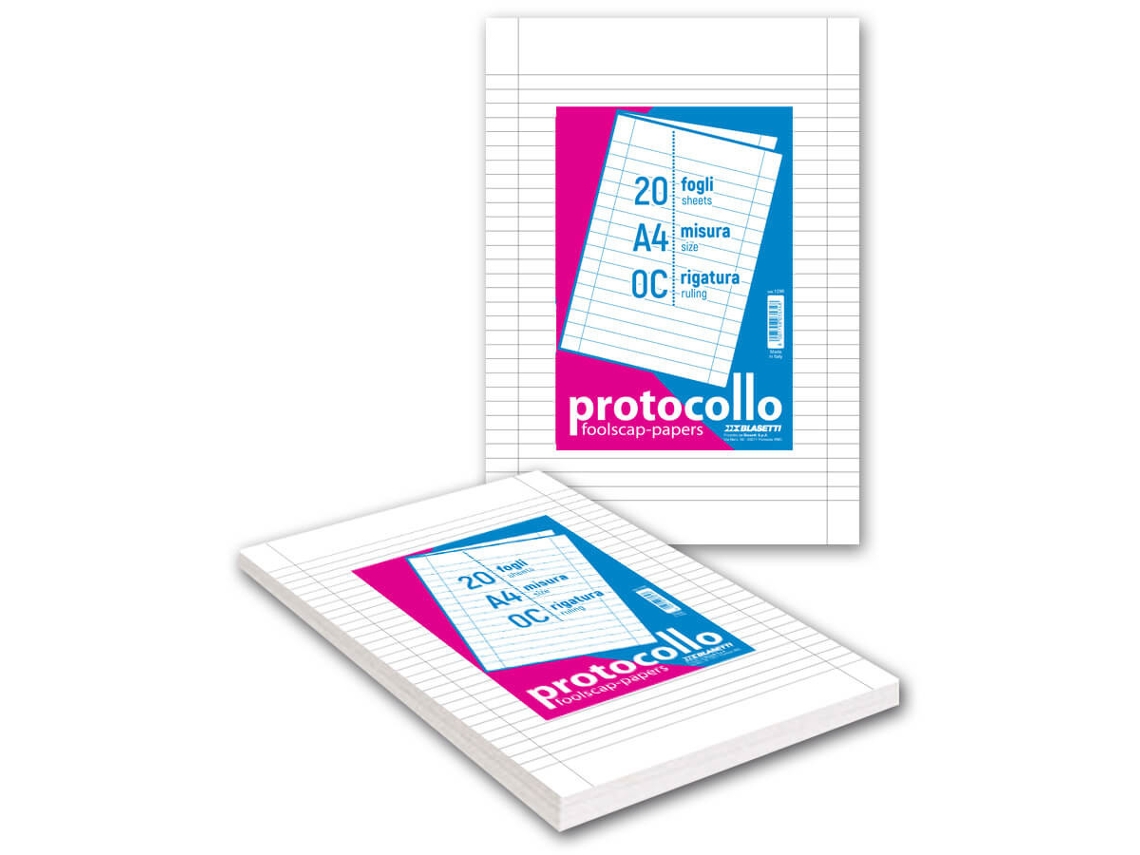 Caderno e bloco BLASETTI 6499 A4 20 folhas branco