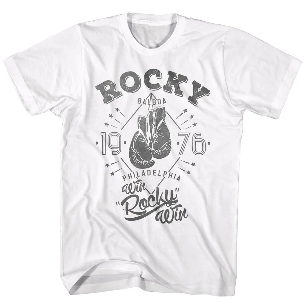 Rockinstone Rocky Movie White Adult T-shirt Size:s