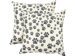 2 Capas de Almofada com Estampa Pata, 45x45cm, em Algodão e Linho, Decorativas para Sofá, CHABERLU