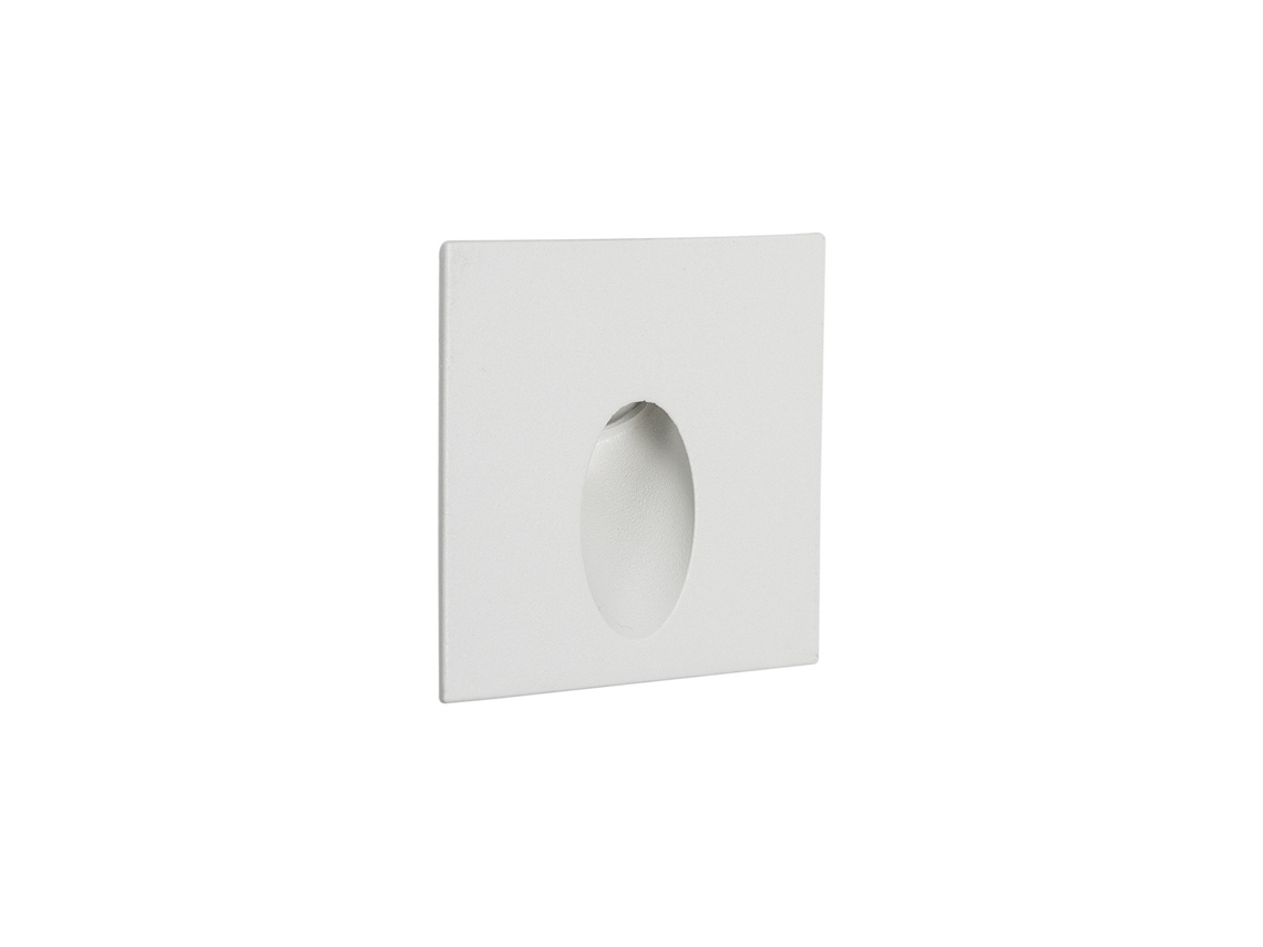 Baliza Exterior Led 3w De Encastrável De Parede Quadrado Alumínio Branco Ellis 2700k Branco Quente