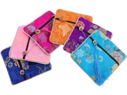 Carteira Feminina De Algodão Estilo Chinês Para Moedas, Com Grande Capacidade E Prático Fecho De Zíper.