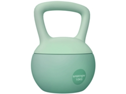 Kettlebell 10 Kg Kettlebell Preenchido com Areia Metálica e Cabo Antiderrapante para Treinamento em Casa 21x21x30 Cm Verde Ge