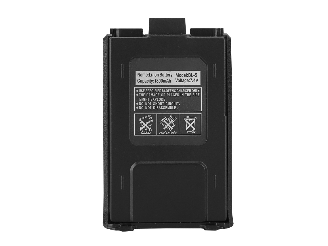 Aetheria bateria Li ion 7.4v 1800mah para Walkie Talkie Baofeng Uv 5r Uv 5re Dm 5r Plus Bl 5 Preto