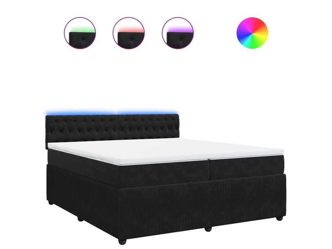 Box Spring Bed, Box Spring Beds Vidaxl Preto Veludo (200 X 200 Cm)