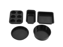 Conjunto De Cozimento Antiaderente Aço Carbono, 5 Peças, Bandeja Pizza, Assadeira Forno