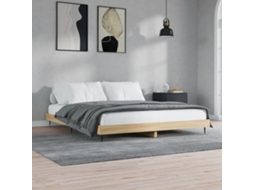 Estrutura De Cama Sem Colchão 200x200 Cm Carvalho Sonoma