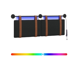 Conjunto 1 Cabeceira Suspensa Vidaxl Preto Couro Sintético (130 X 55 X 5 Cm)