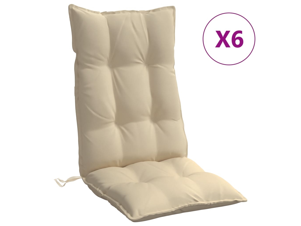 Highback Chair Cushion, Highback Chair Cushions Vidaxl Bege Tecido (n/a)