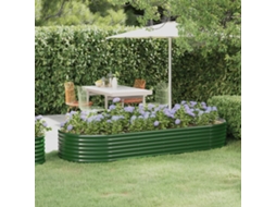 Vidaxl Canteiro Elevado Jardim 249x100x36 Cm Aço Galvanizado Verde