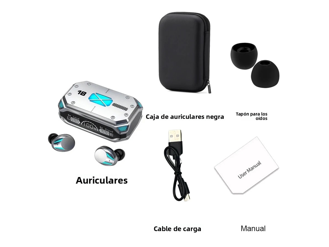 m41 Fone de Ouvido Estéreo Bluetooth, Tela Sensível Ao Toque, Alto falante Sem Fio com Carregamento Magnético MDUG (e)