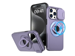 Capa Zruxe Compativel Com Iphone 15 Pro Max (camshield Magsafe - Ring Holder - Armor - Roxo)