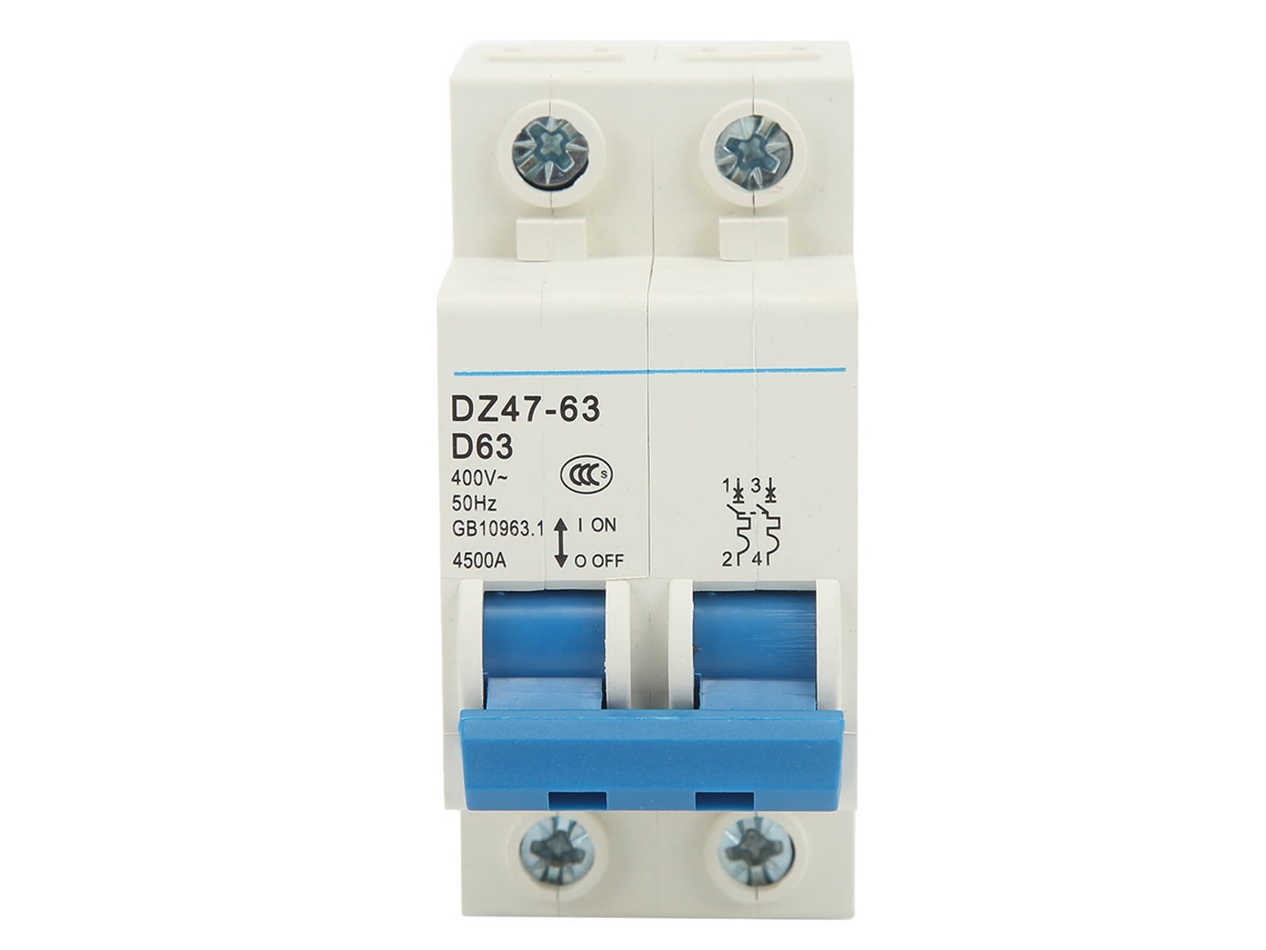 Disjuntor Automático Miniatura 2p 63a Isolador De Corrente Residual Din Rail 400v