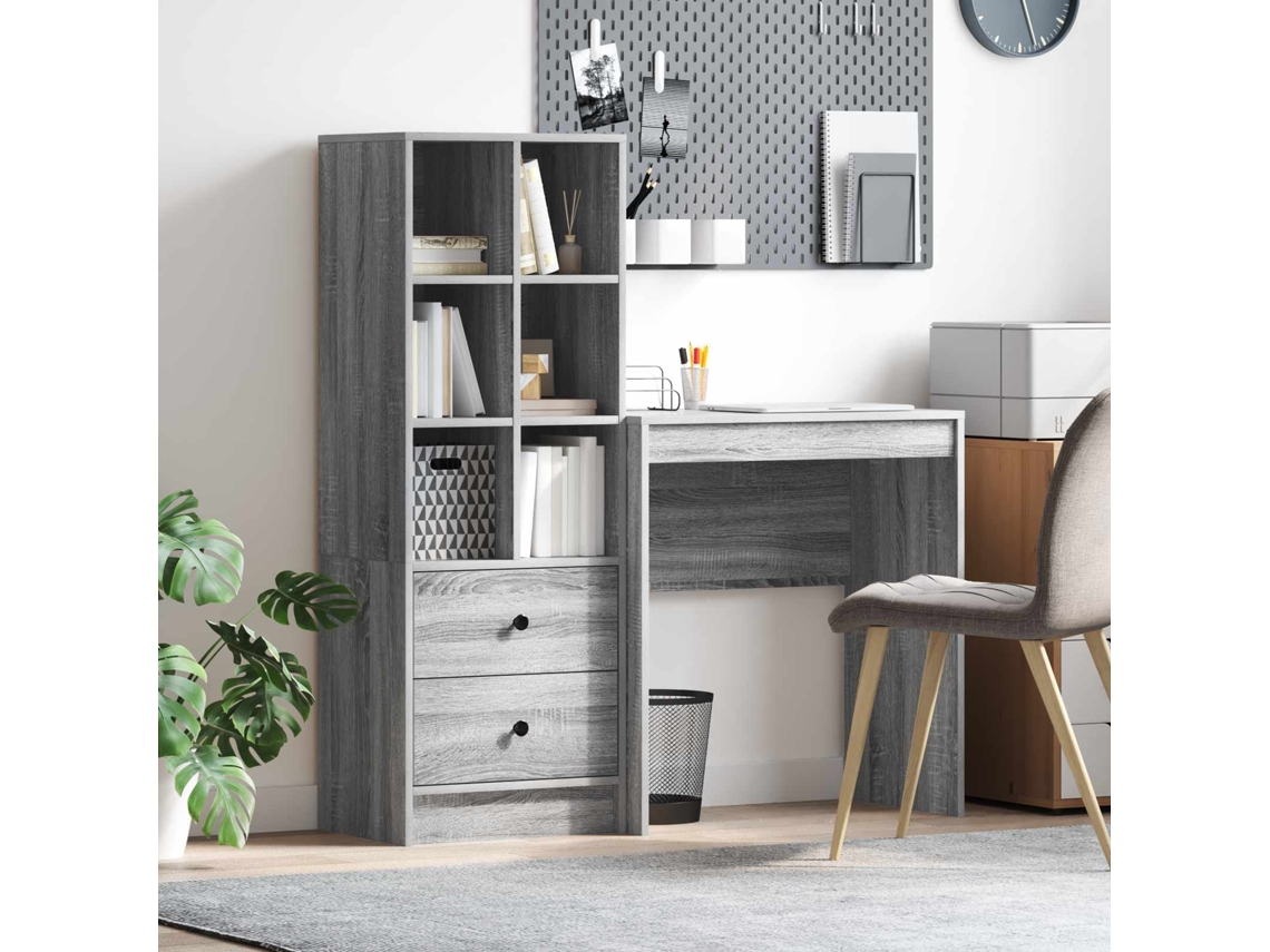 Vidaxl Mesa Cinza Sonoma 115,5 X 40 X 127 Cm 2 Unid.