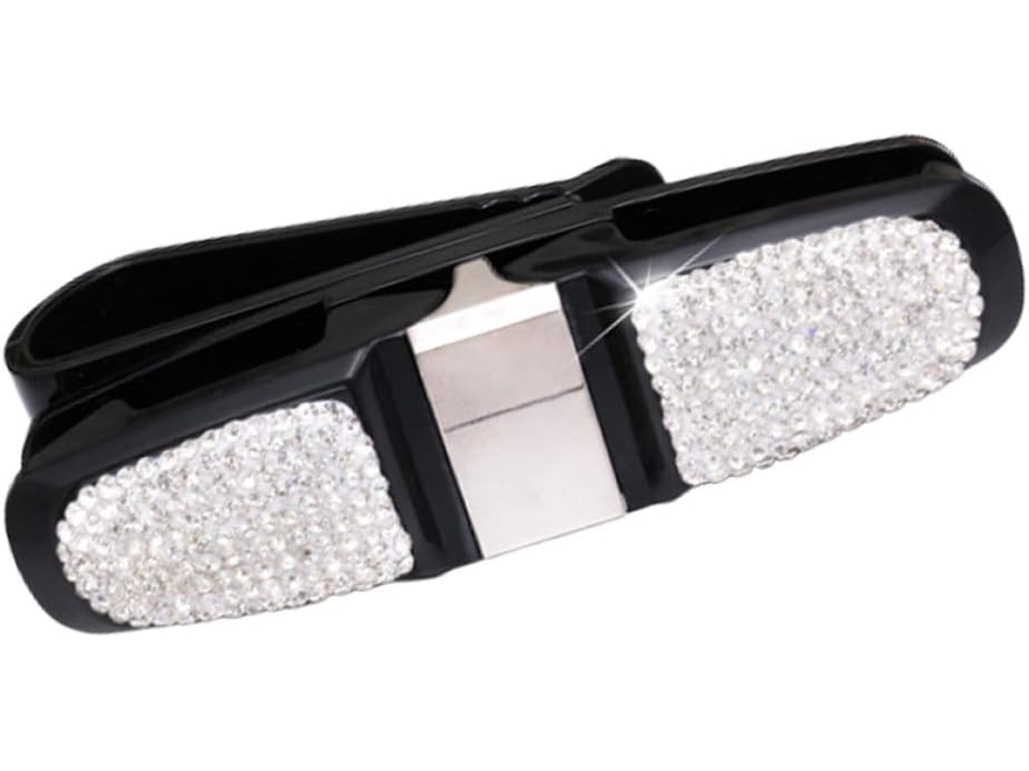 Suporte Para Óculos De Sol De Carro Com Clipe Giratório Em Abs Branco