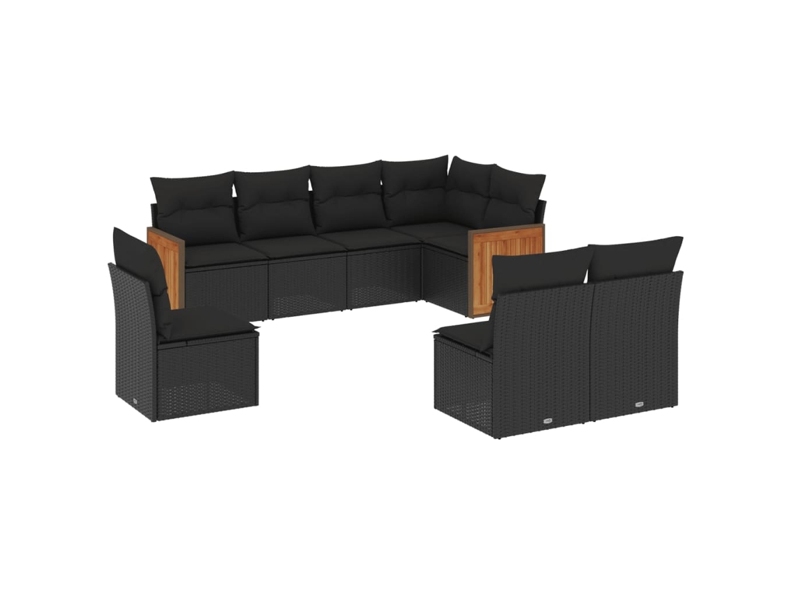 Garden Sofa Set, Garden Sofa Sets Vidaxl Preto Rattan / Vime (n/a)