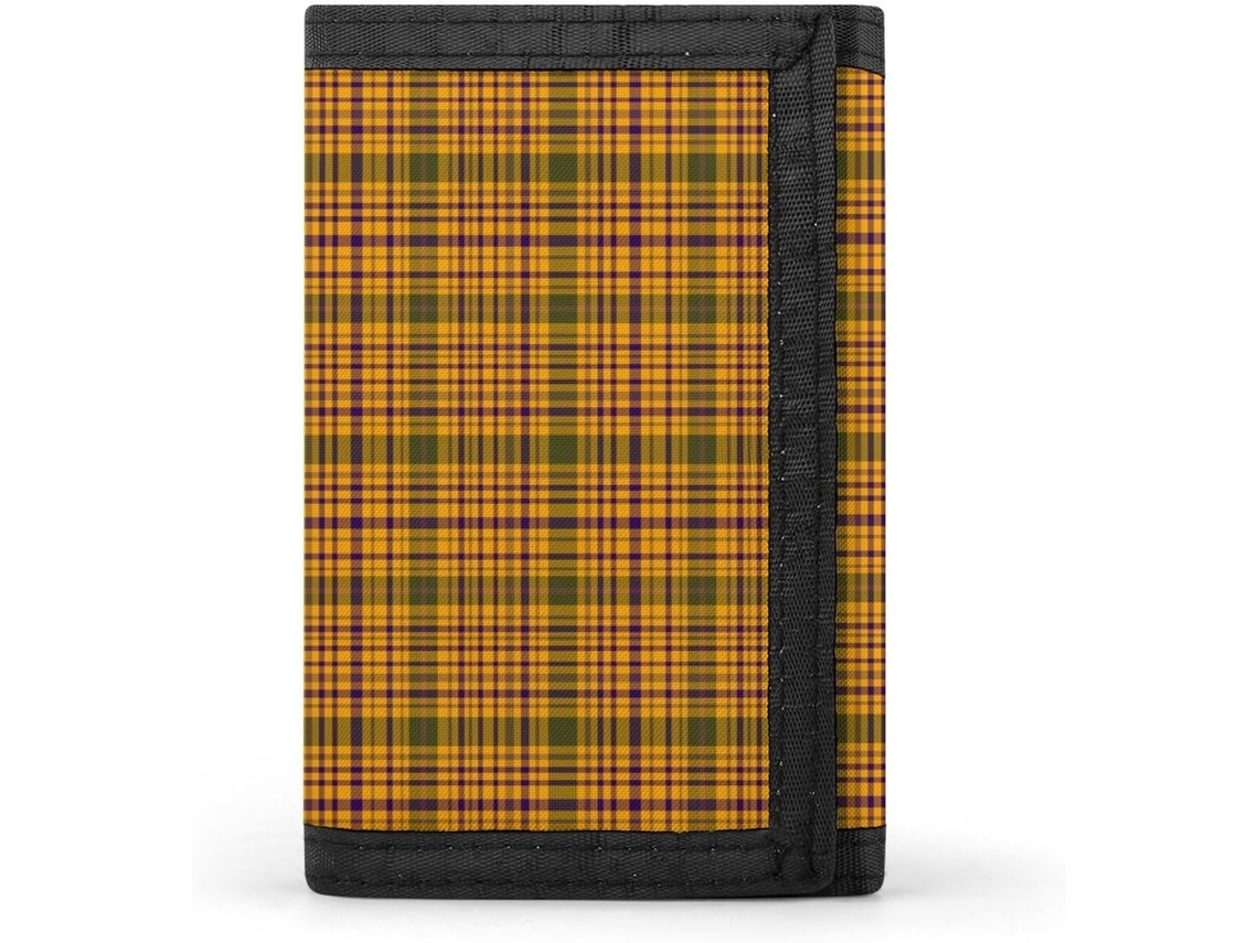 Carteira Masculina Retrô Laranja com Compartimentos para de Crédito Bolso Poliéster Zíper Viagens Escritório